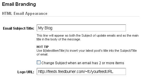 Feedburner Feedcounter Email subscription