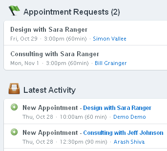 Opencal Online appointments scheduler interface
