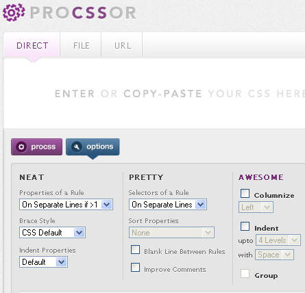 Procssor- CSS beautifier