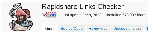 rapidshare links checker greasemoknkey  user script
