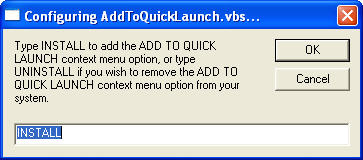 Add to quick launch Windows XP