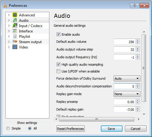 Sync audio with video in VLC
