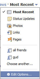 Facebook Newsfeed settings